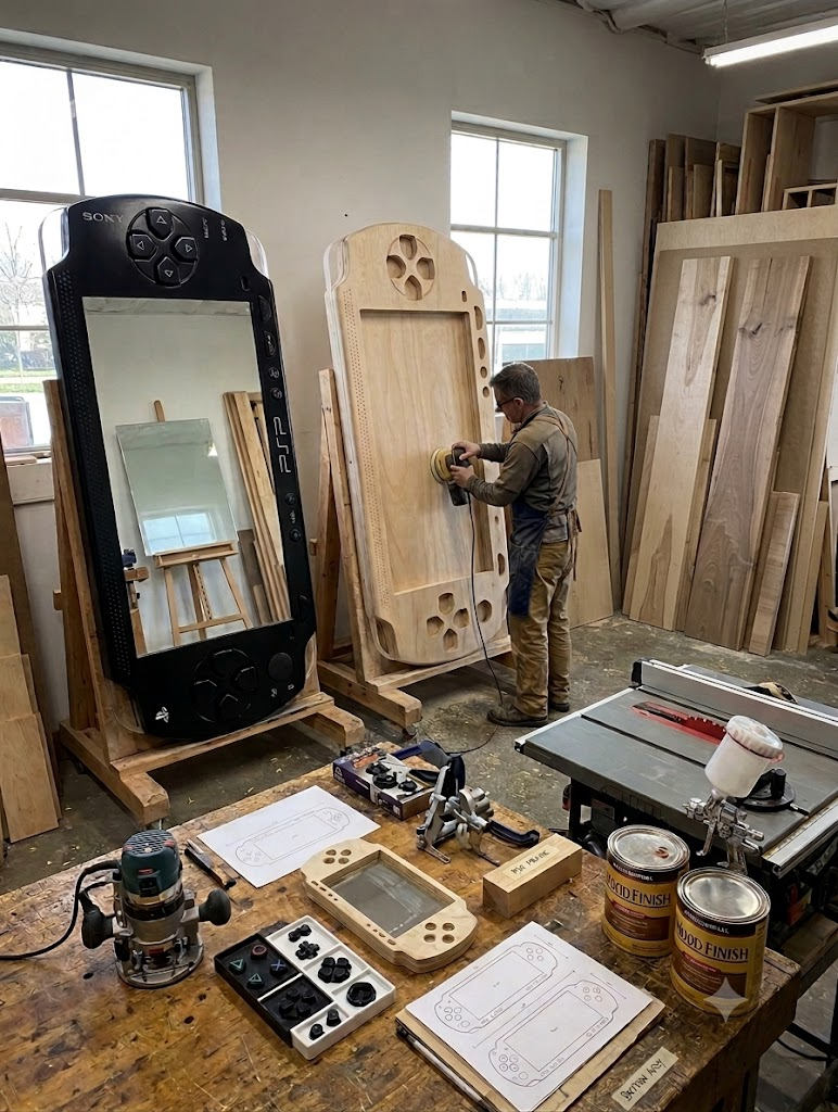 PSP mirror being handcrafted in the workshop