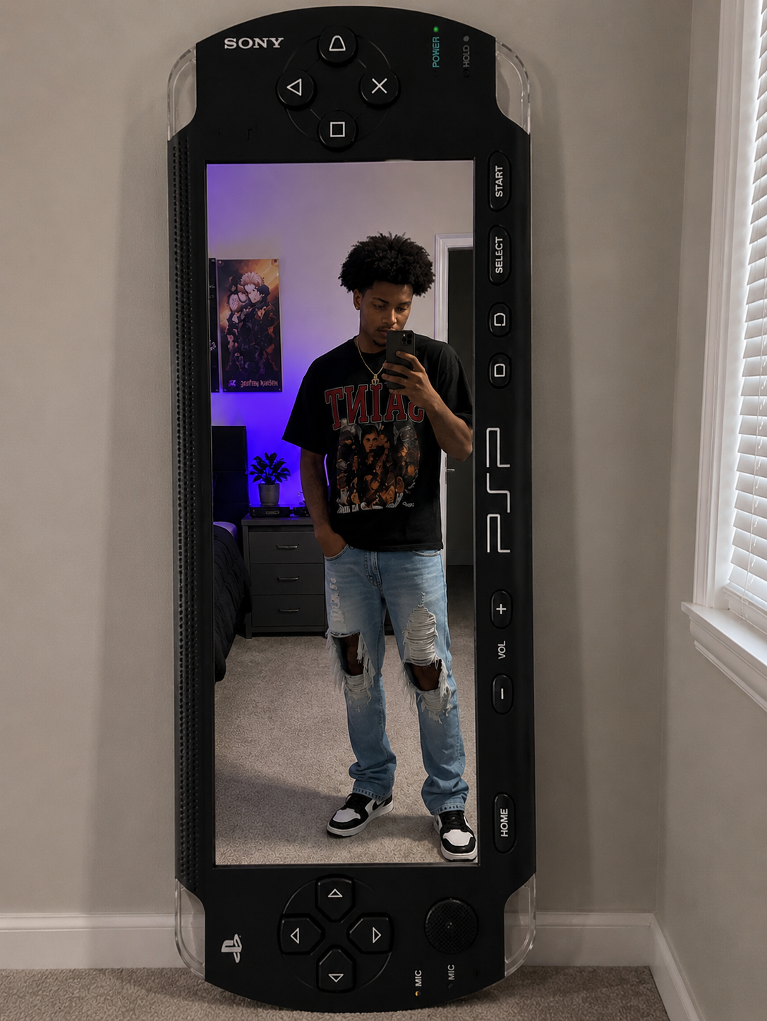 PSP mirror in a customer's room